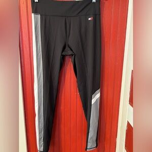 Tommy Hilfiger Black and Gray  Leggings Large